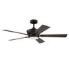 Litex Industries 52” Bronze Finish Ceiling Fan Includes Blades, LED Light Kit & Remote WE52EB5LR